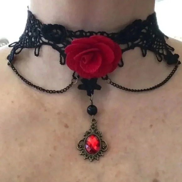 7 Gorgeous Victorian Vampire Goth Halloween Chokers Set 1 - Picture 3 of 9